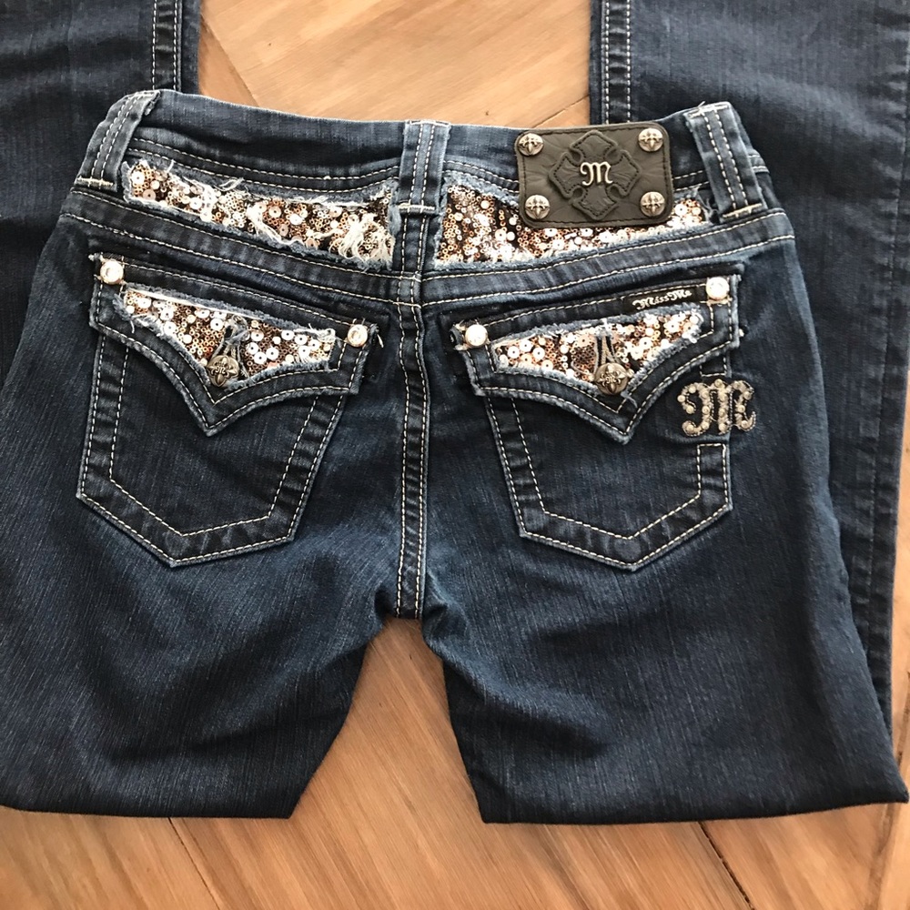 Miss Me Denim Boot Cut Silver/copper bling 25